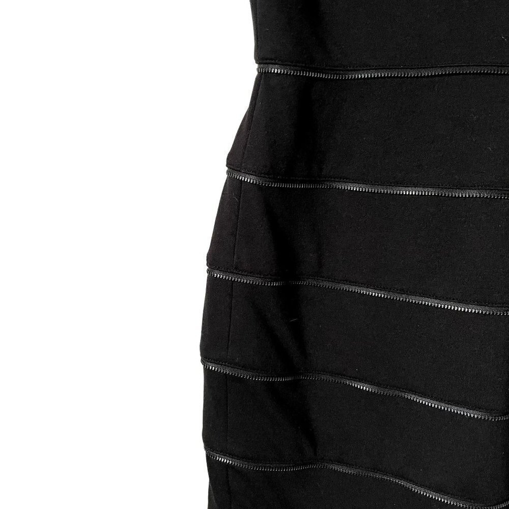 Calvin Klein black unique zipper dress little black dress cocktail sleeveless - Picture 3 of 6
